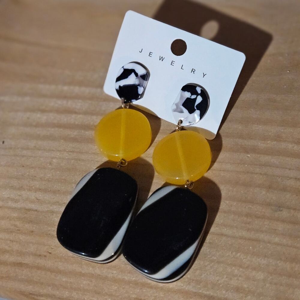 JEWELRY Colorful Retro Statement Earrings ~ Mix of Colors and Shapes ~ Casual